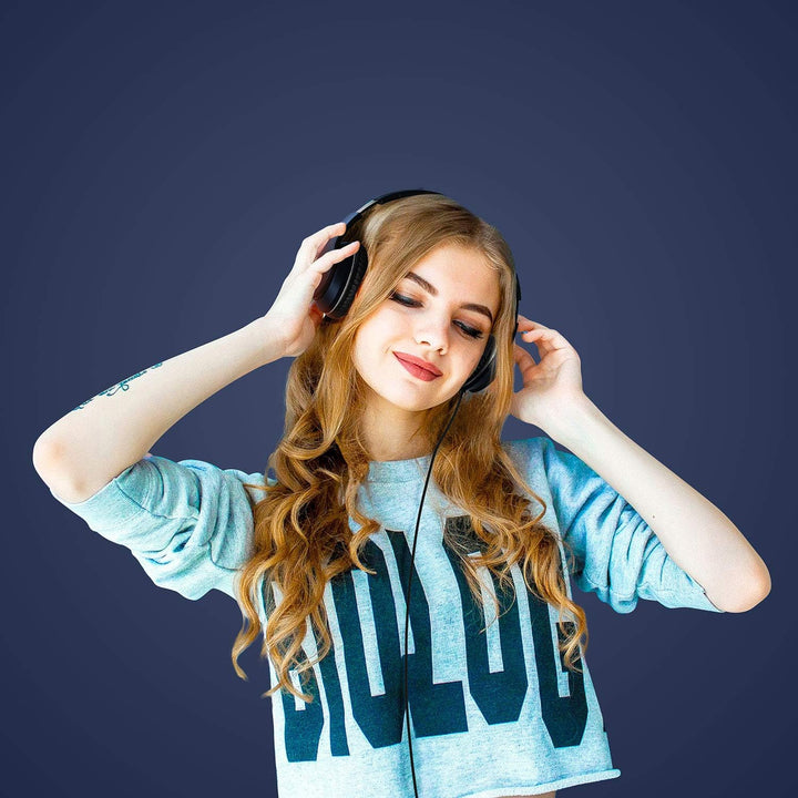 LORELEI X6 Over-Ear Headphones with Microphone, Lightweight Foldable & Portable Stereo Bass Headphon