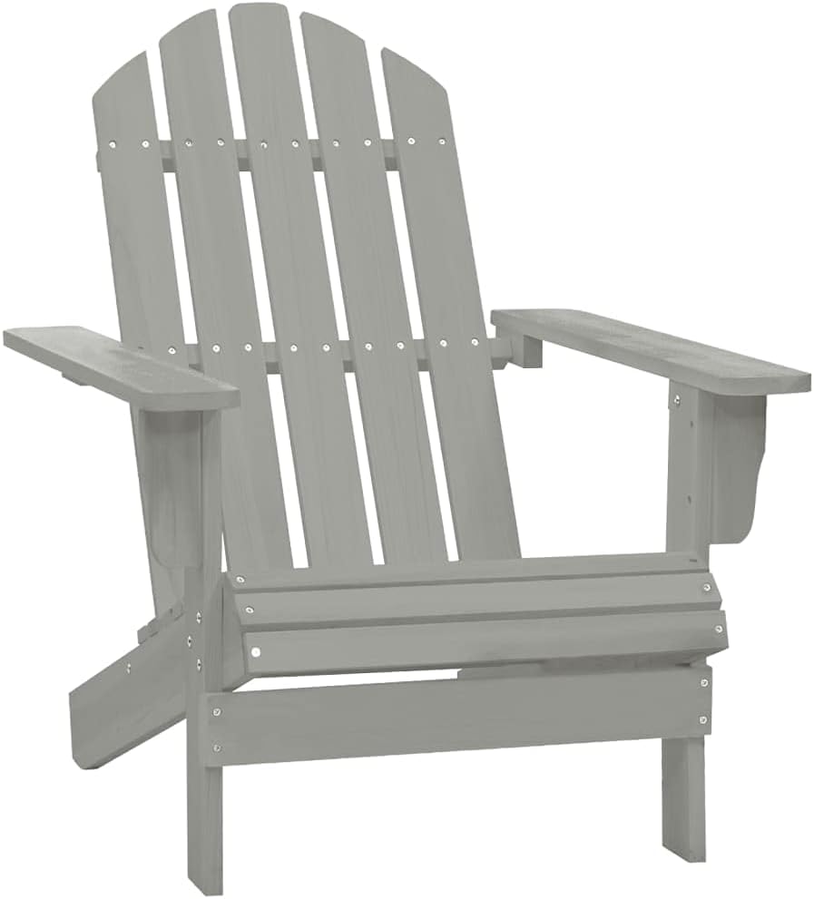 vidaXL Tannenholz Massiv Adirondack Gartenstuhl mit Fussstütze Tisch Deckchair Liegestuhl Gartenmöbe