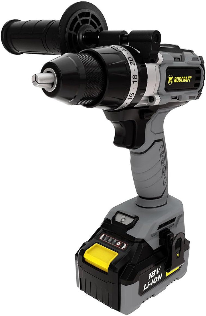 Rodcraft RC9042K4 Werkzeug-Set: 1x Akku-Bohrmaschine RC9042, bis 13 mm, 500-2000 U/min, LED-Licht, m