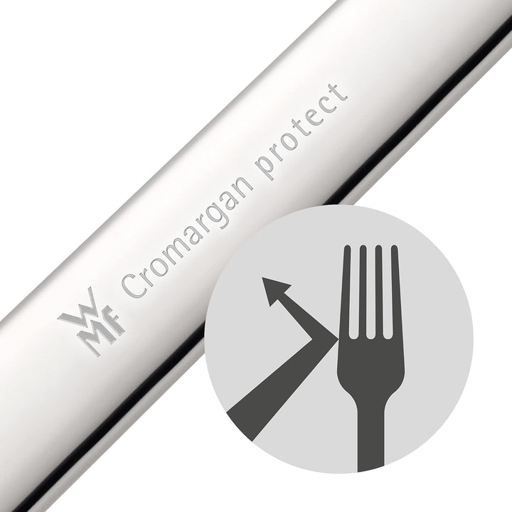 WMF Merit Besteck Set 12 Personen, Essbesteck 60 teilig, Hohlheftmesser, Cromargan Protect poliert,