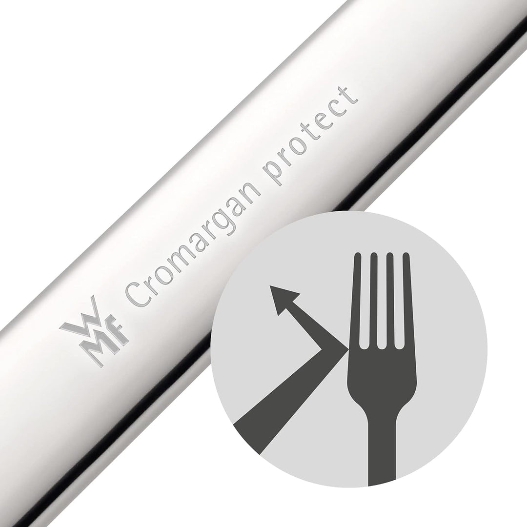WMF Sonic Besteck Set 12 Personen, 66 teilig, 60 Teile mit Servierbesteck, Hohlheftmesser, Cromargan