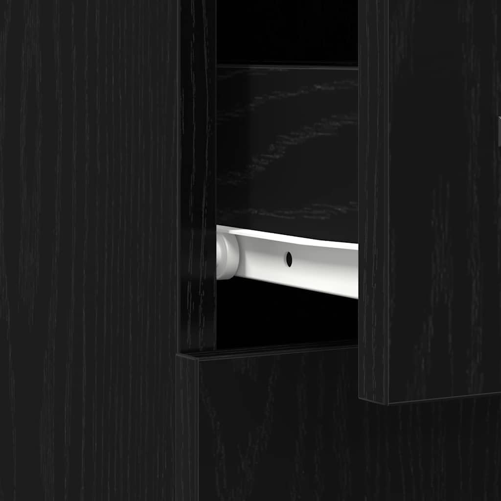vidaXL Apothekerschrank Schwarz Eichen-Optik 20 x 45,5 x 60 cm, Moderner Apothekerschrank, rechtecki