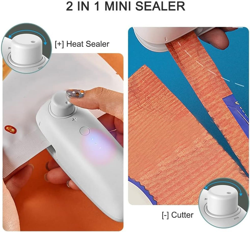 DONGKER Mini Folienschweissgerät, 2 in 1 USB Bag Sealer, 3 Temperaturverstellung Modus, Tragbar Hand