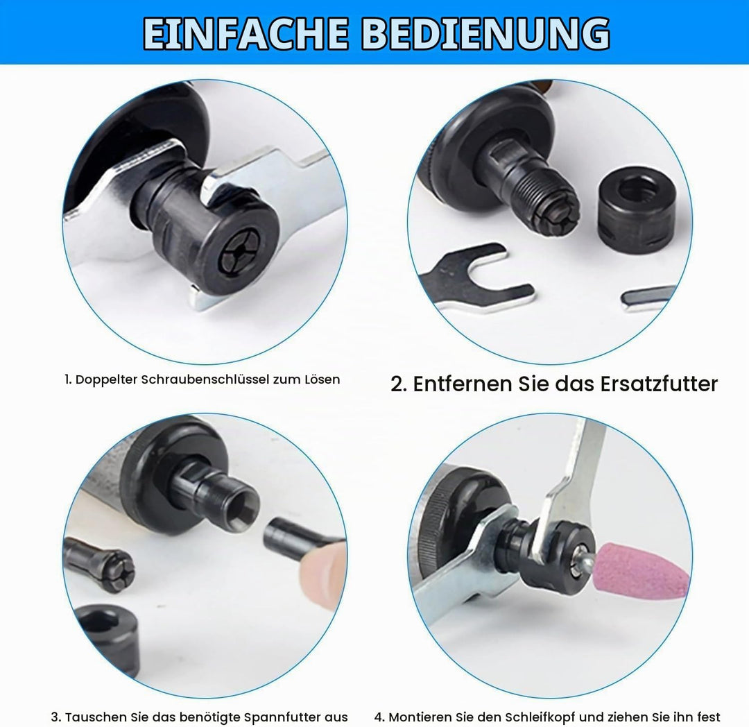 Druckluftschleifer-Set für Schleifen und Polieren, Mini Druckluft Poliermaschine, Stabschleifer Druc