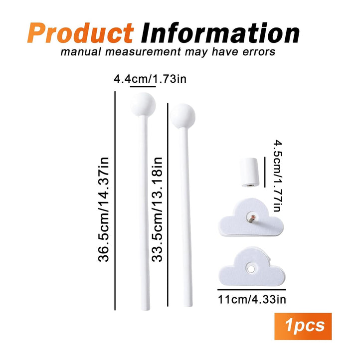 Baby Mobile Halterung, Babybett Kinderbett Mobile Halter Holz Weiss Wolken Design, Höhenverstellbar