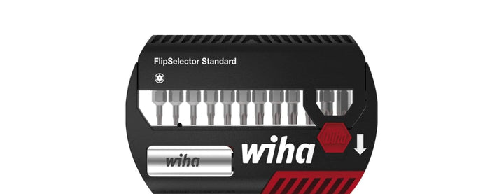 Wiha Bit Set FlipSelector Standard 25 mm TORX® Tamper Resistant (mit Bohrung) 13-tlg. 1/4" (39037),
