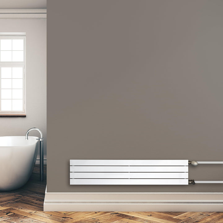 Paneelheizkörper Heizkörper Badheizkörper horizontal 298 x 1400 seitlicher Anschluss (469 Watt nach