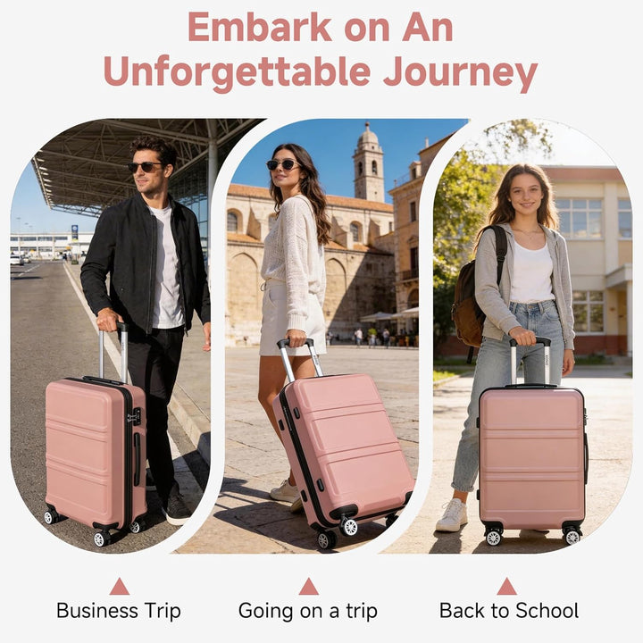 KONO Koffer & Trolleys Mittelgross 24 Zoll Leicht ABS+PC Hartschalenkoffer mit TSA-Schloss Reisekoff