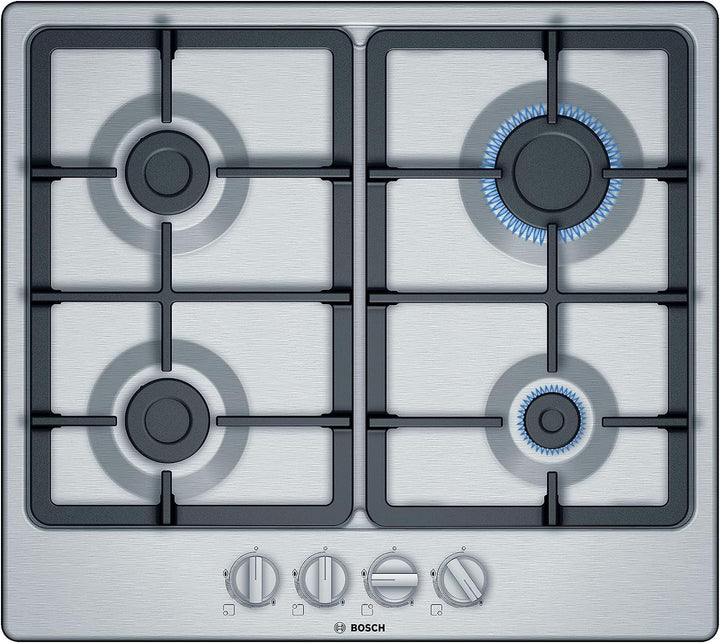 Bosch PGP6B5B90 Gaskochfeld Serie 4 Einbau-Kochfeld 60 cm Leistung 7500 W Edelstahl
