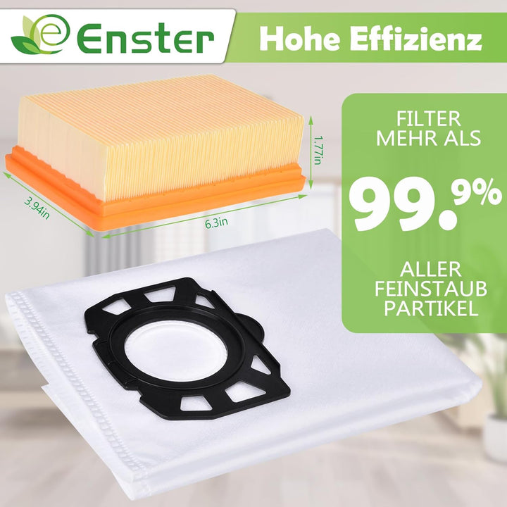 Staubsaugerbeutel Filter Zubehör Set für Kärcher WD4 WD5 WD6 MV4 MV5 MV6 WD5P WD6P Premium Staubsaug