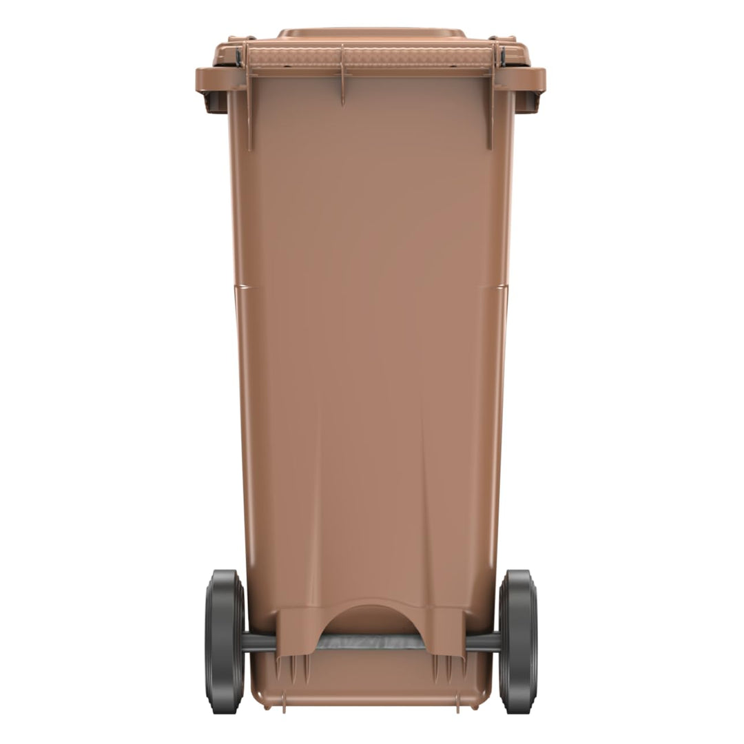 Sulo 120 Liter Müllbehälter Mülltonne Abfalltonne + Schloss + Haltering | Braun |Für alle DIN-Kammsc