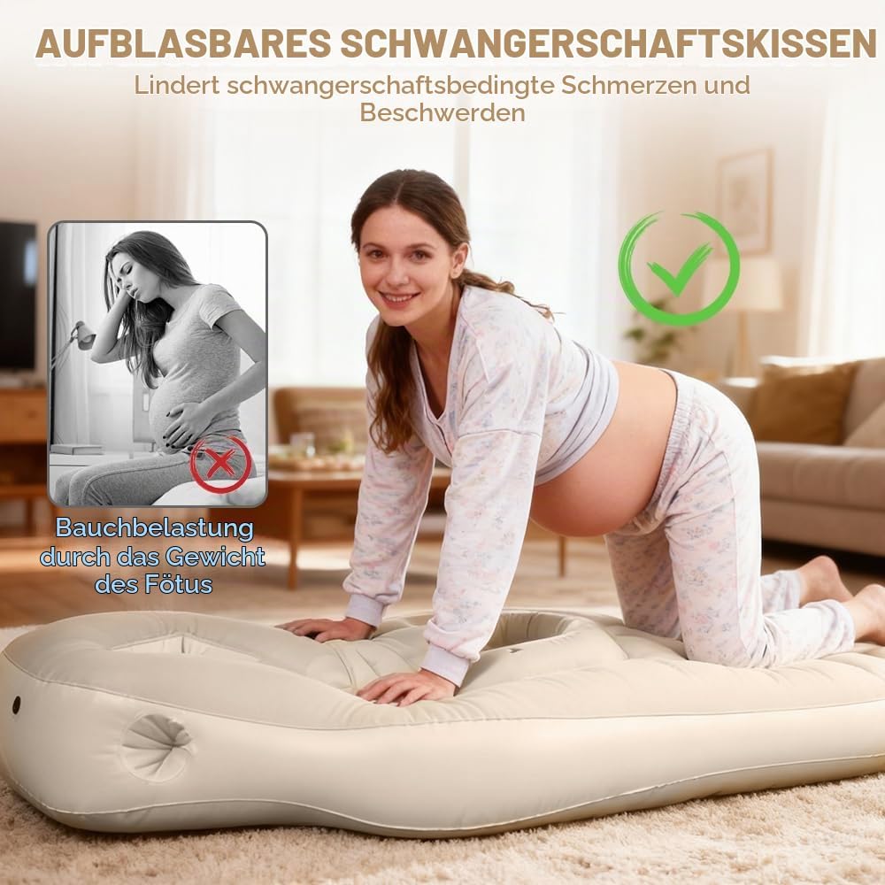 Aufblasbares Schwangerschaftskissen, Yogamatte für Schwangere Mit Loch, Bequeme Beflockte PVC Luftbe
