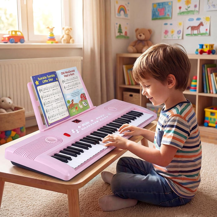 COSTWAY Keyboard Piano 61 Tasten, Digital Piano mit Ständer &amp; Mikrofon &amp; Tragetasche, E-Piano für Ei
