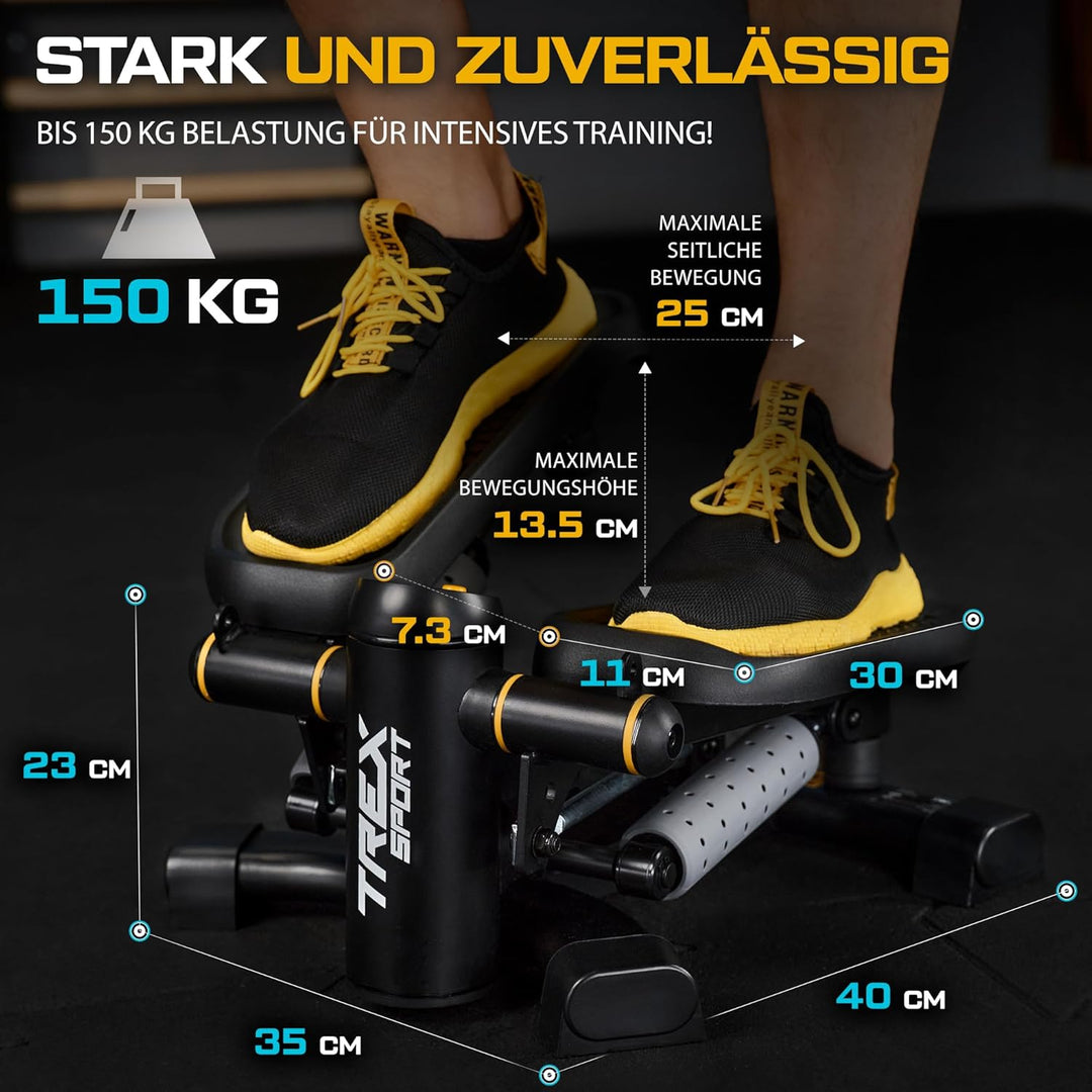 TREX SPORT Mini Stepper TX-070SP | 2in1 Swing Stepper seitliches & vertikales Training | mit Expande