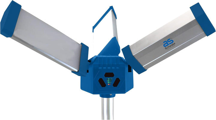 as – Schwabe LUMINA LED Hybrid Teleskop Arbeitsstrahler 9900 lm, 92W - Baustrahler bis 2,14m - 270°