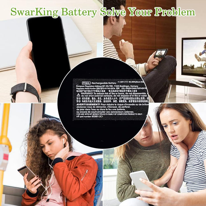 SwarKing Ersatz Akku Kompatibel mit PF06XL HP Omen 17-w Series 17t-w100 17-w120TX HSTNN-DB7M 853294-