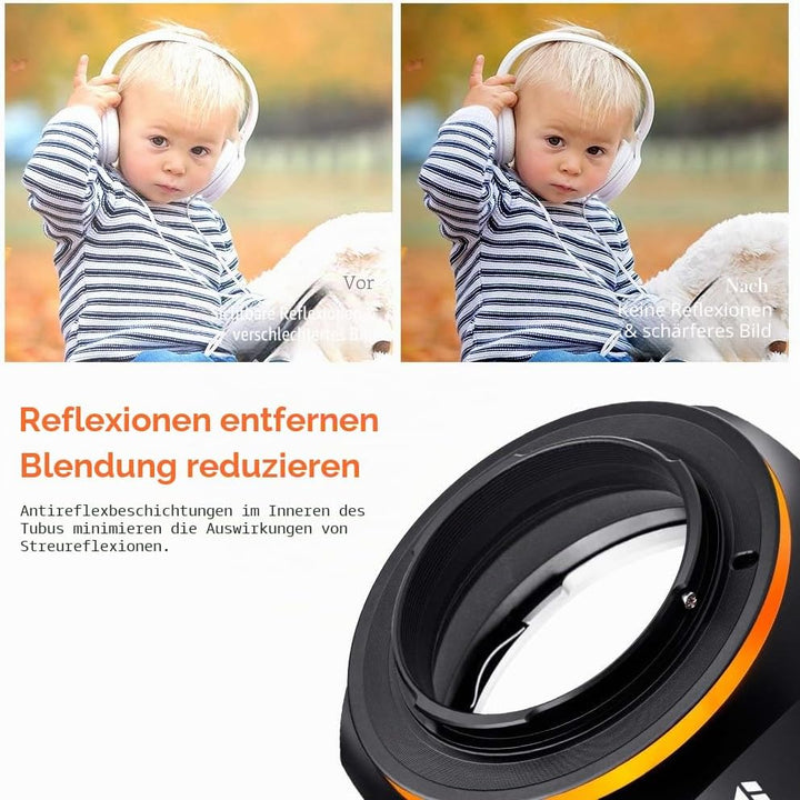 K&F Concept M12115 EOS-FX Hochpräziser Adapterring Objektivadapter EOS EF/EFS Objektivadapter auf Fu