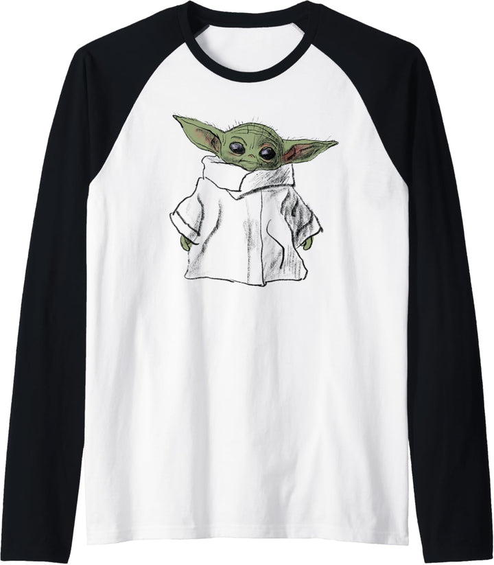 Star Wars The Mandalorian Grogu Zeichnung Raglan