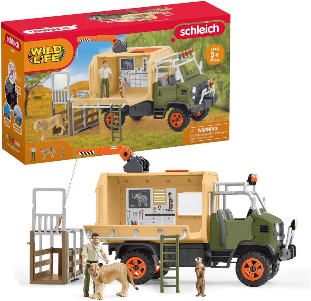 schleich 42475 Grosser Truck Tierrettung, für Kinder ab 3+ Jahren, WILD LIFE - Spielset neue Verpack
