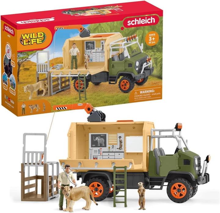 schleich 42475 Grosser Truck Tierrettung, für Kinder ab 3+ Jahren, WILD LIFE - Spielset neue Verpack