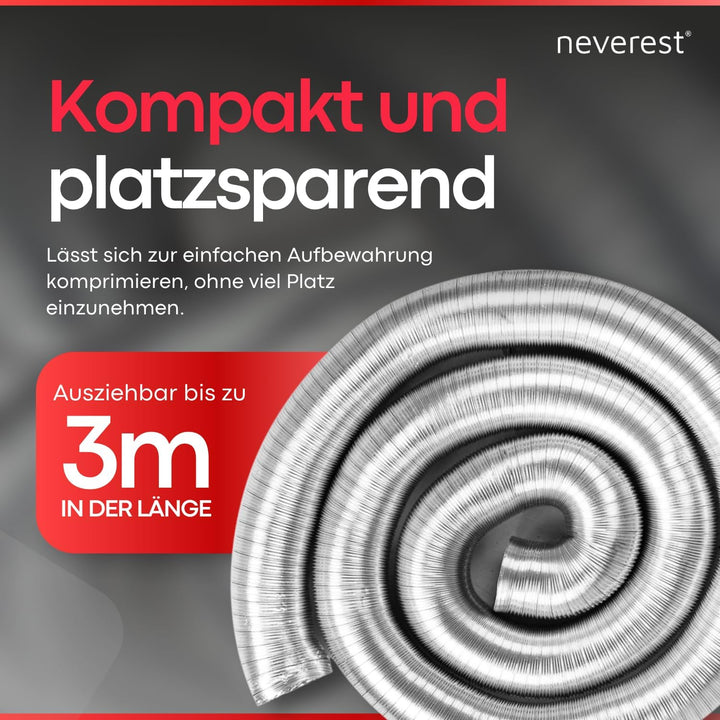 neverest Semiflex 200 mm Alu Flexrohr 3m Länge Abluftschlauch Klimaanlage, Trockner, Ofen Hitze- &amp; K