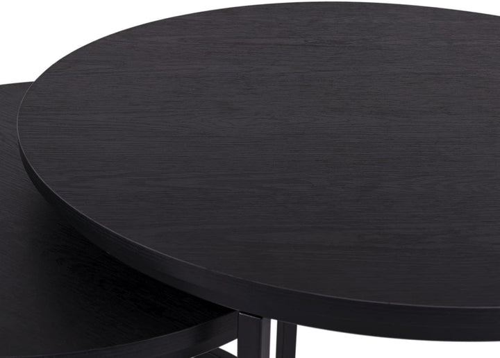 MaximaVida Set runder Tischplatten Chicago 58 cm und 45 cm schwarz 58 x 58 x 2 / 45 x 45 x 2 cm, 58