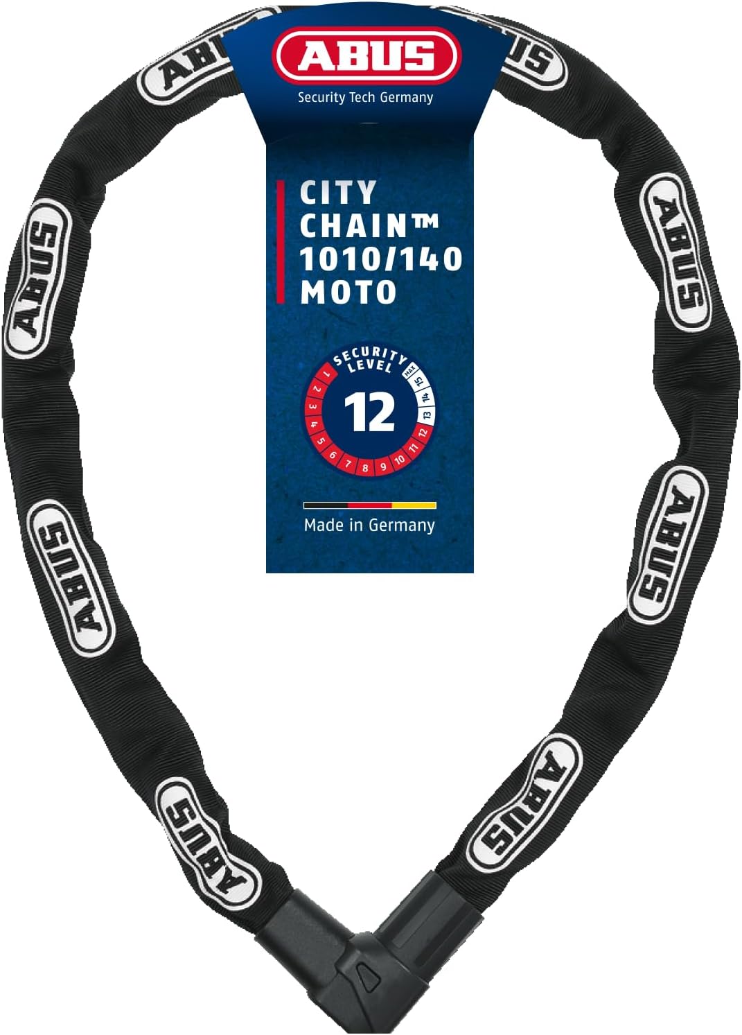 ABUS Kettenschloss CityChain 1010 – Fahrradschloss aus gehärtetem Stahl – ABUS-Sicherheitslevel 12 S