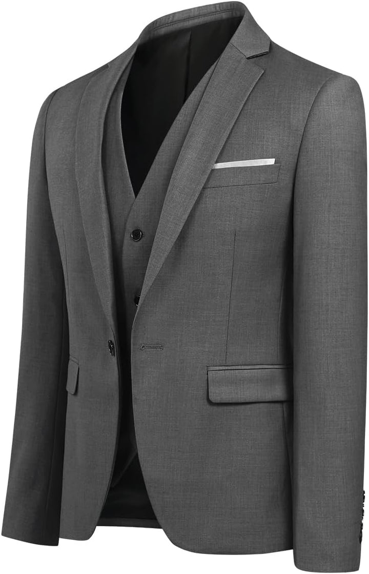 Allthemen Anzug Herren Slim Fit 3 Teilig Anzüge Modern Herrenanzug 3-Teilig Sakko Hose Weste für Bus