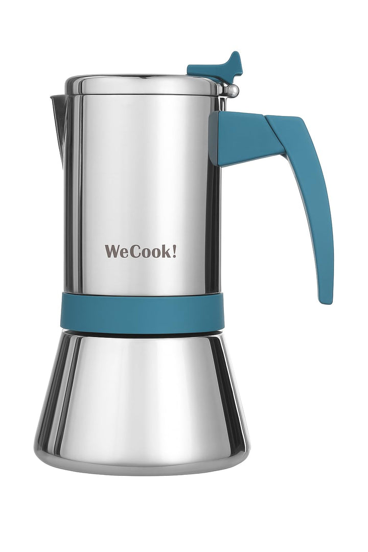 WECOOK! Espressokocher aus Edelstahl 18/10 für Induktion 4 Tassen – Moka/Espresso – ergonomischer So