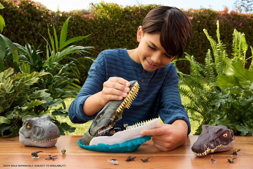 Mattel Jurassic World Rebirth Deluxe-Mosasaurus-Spielset mit 7 interaktiven Funktionen, 7 Soundeffek