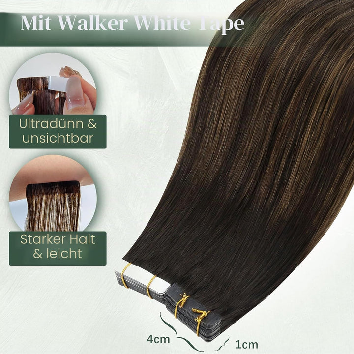 Ugeat Tape Hair Extensions Echthaar 2.5g/Stücke*20Stücke Unsichtbare Haarverlängerung Tape Extension