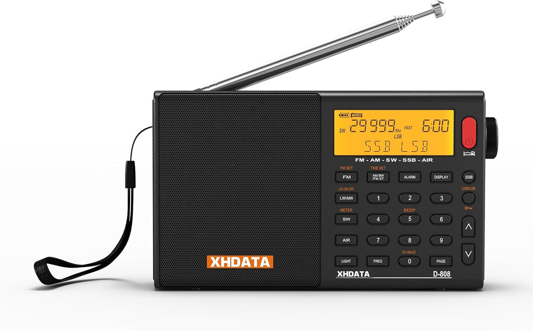 XHDATA D808 Tragbares Digitales Radio, Weltempfänger Radio, Kurzwellenempfänger, UKW-Stereo/KW/MW/LW