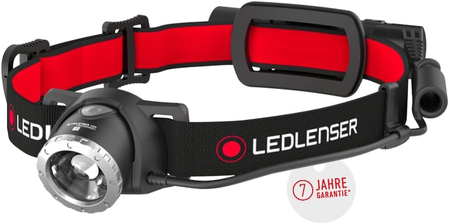 Ledlenser H8R, LED Stirnlampe, 600 Lumen, bis zu 120h Laufzeit, rotes Rücklicht, inkl. Akku, aufladb