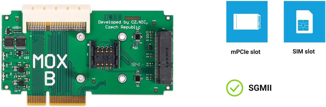 Turris MOX B (Extension) Module for Open Source & Secure MOX WiFi Router | mPCIe Slot for WiFi Card/