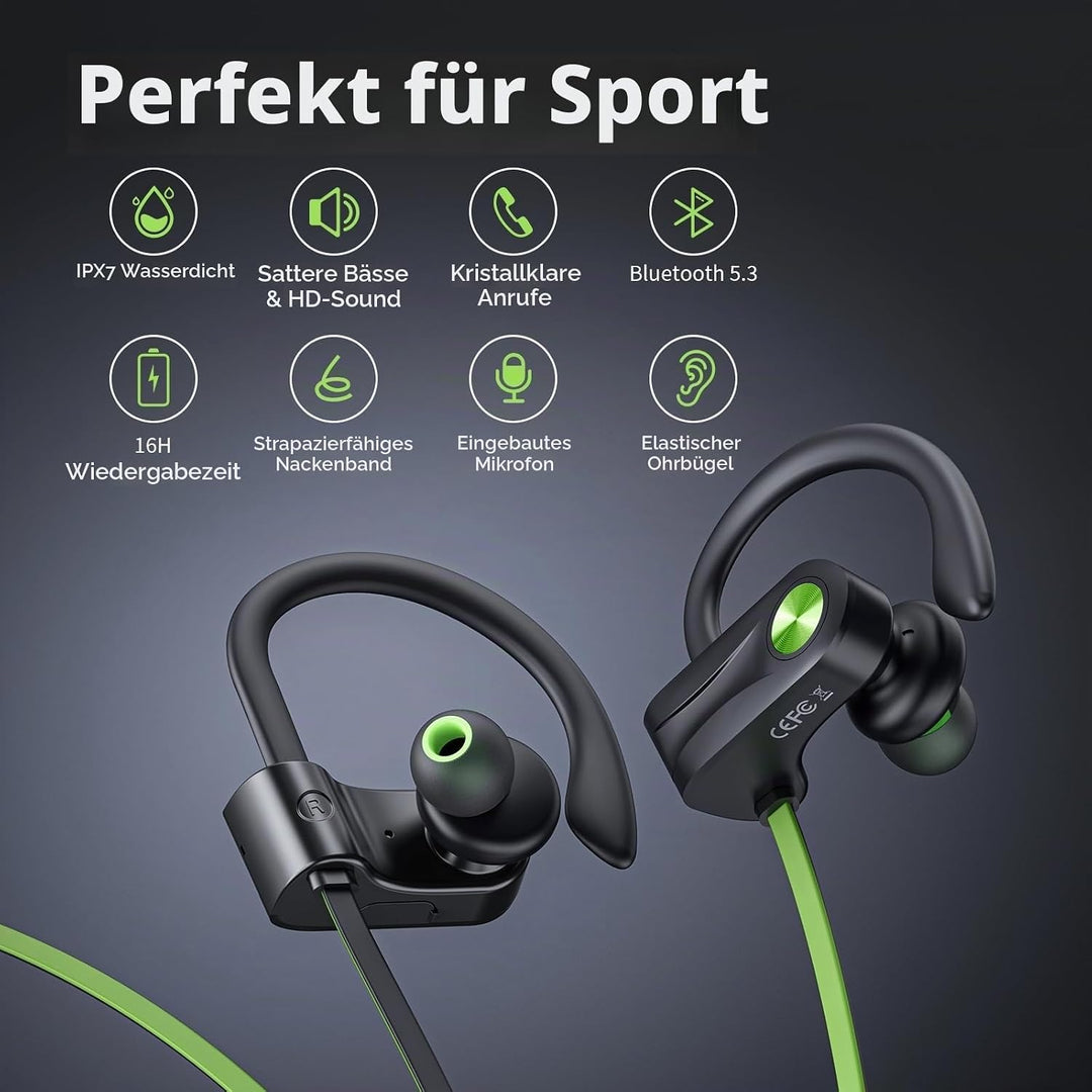 Bluetooth Kopfhörer Kabellos Ohrhörer mit Bluetooth 5.3 Wireless HD Deep Bass Stereo Sound Isolation