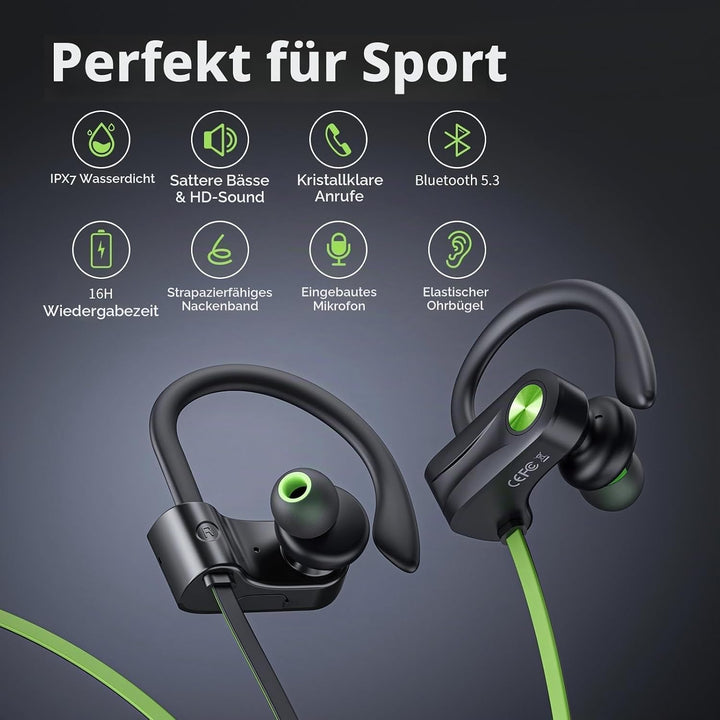 Bluetooth Kopfhörer Kabellos Ohrhörer mit Bluetooth 5.3 Wireless HD Deep Bass Stereo Sound Isolation