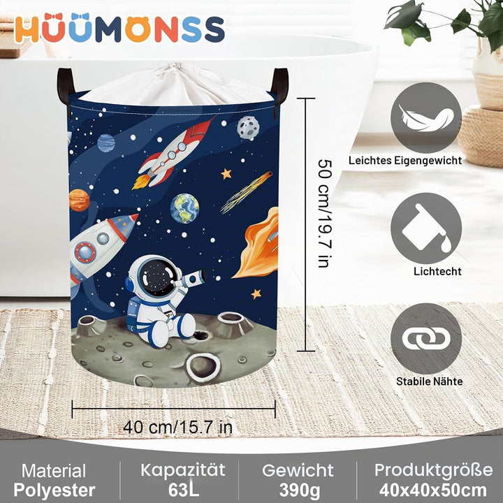 Weltraum Raketen Gross Wäschekorb Planet Stern Stoff Aufbewahrungskorb Kleidung Spielzeug Aufbewahru