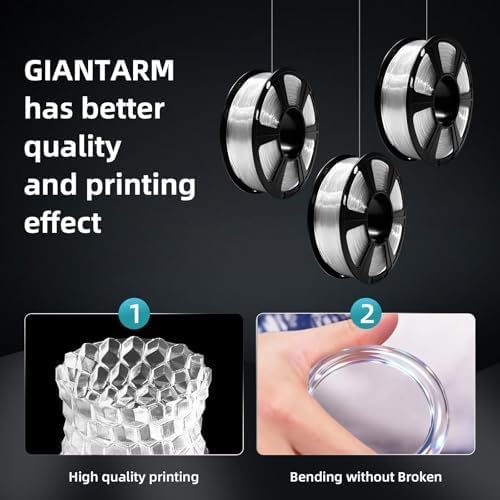 PLA Filament 1.75mm, GIANTARM 3D Drucker Filament PLA Schwarz 1kg Spool A-schwarz, A-schwarz