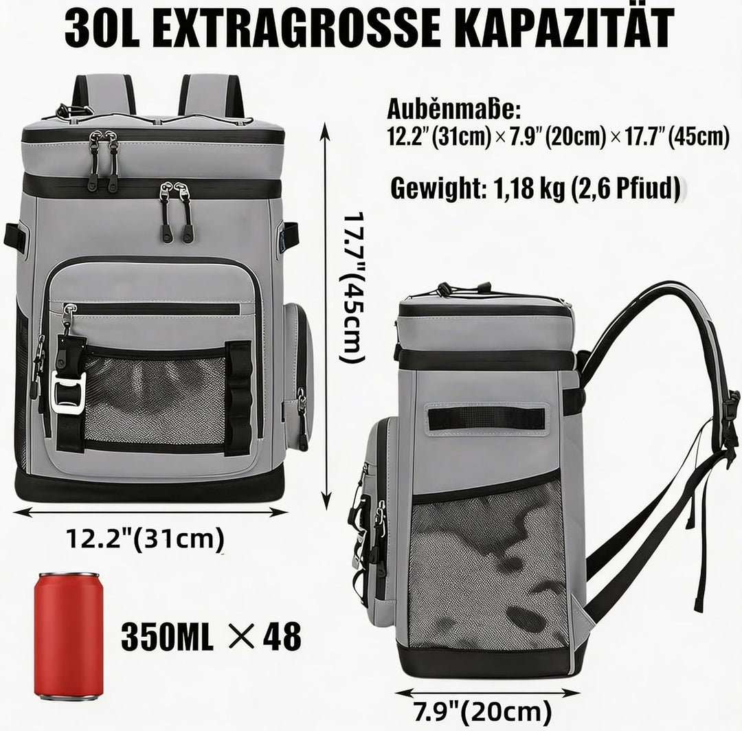 Garvee Wasserdichter 30L Isolierter Rucksack-Kühler – Auslaufsicher, tragbar, grosse Lunchbox für Pi