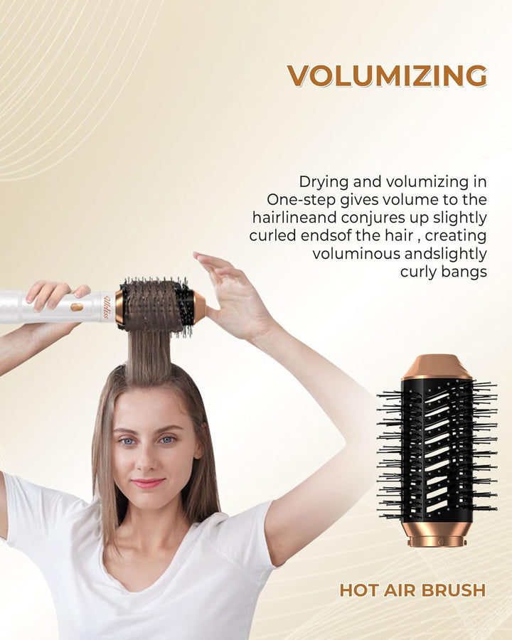 UKLISS 6 in 1 Hairstyler, Haarstyler & Haartrockner Set mit Warmluft Lockenbürste Automatisch, Hair
