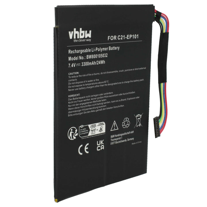 vhbw Akku kompatibel mit Asus Eee Pad Transformer TF1011B025A, TF101-1B025A, TF1011B026A Notebook (3