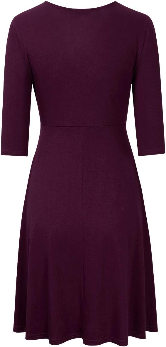 KOJOOIN Damen Umstandskleid Schwangerschafts Kleid für Schwangere Stillkleid V-Ausschnitt Langarm mi