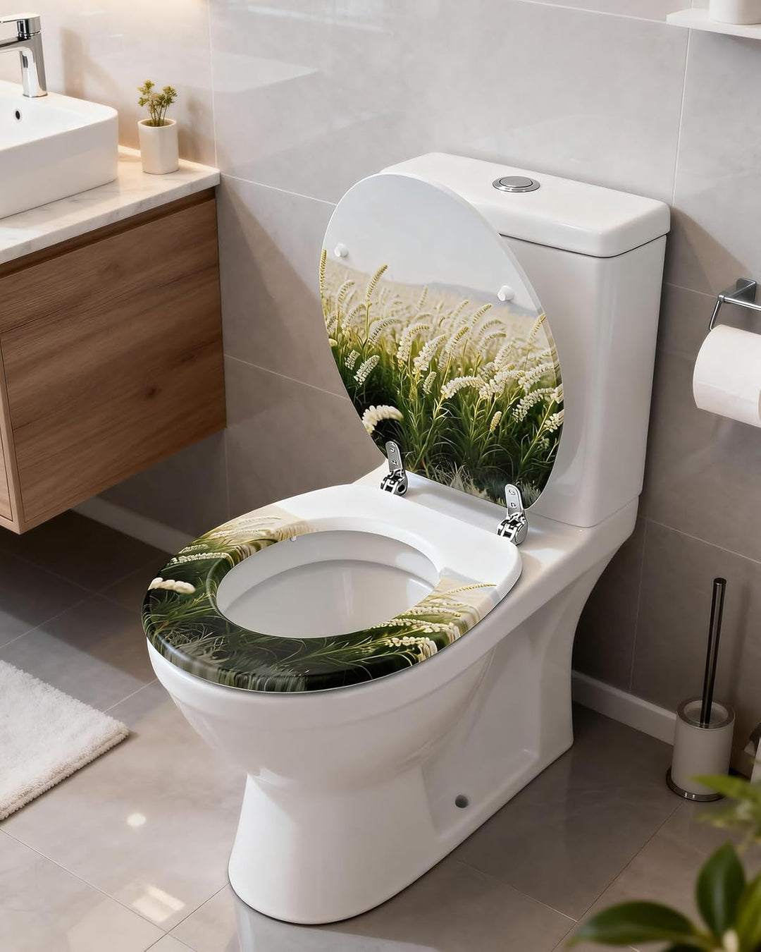 Ribelli WC Sitz mit Absenkautomatik, Toilettendeckel O-Form in Viele Motiven, Klodeckel Einfache Mon
