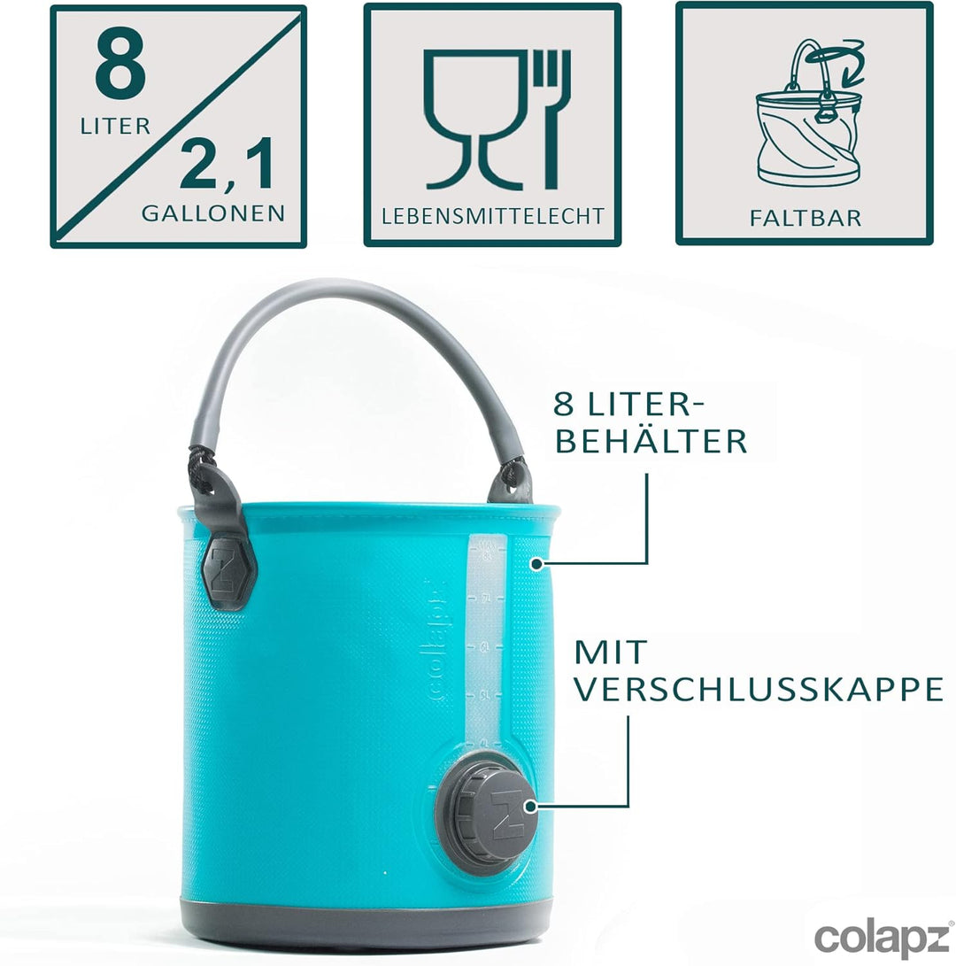 Colapz 2-in-1 Faltbarer Wasserkanister mit Hahn – BPA-freier Trinkwasserbehälter &amp; Falteimer für Cam