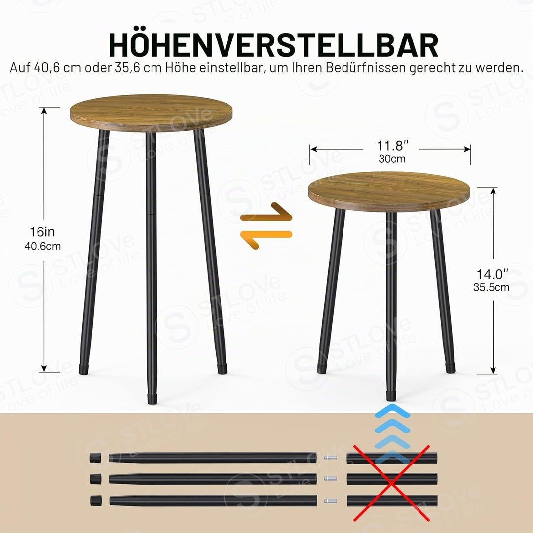STLOVe Pflanzenhocker, Blumentopf Beistelltisch Rund, Couchtisch, Sofatisch, Blumenhocker Pflanzenst