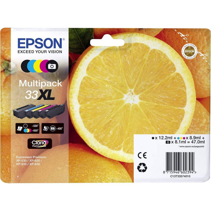 Epson Original 33XL Tinte Orange, Multipack 5-farbig Multipack XL Normalverpackung Single