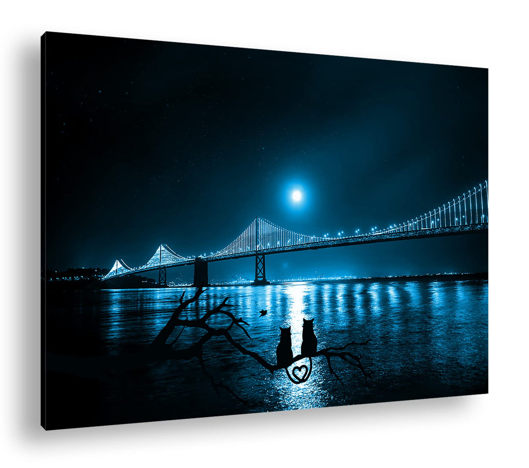 deyoli gigantische Brücke in San Francisco Format: 80x60 Effekt: Monocrome Blau als Leinwand, Motiv