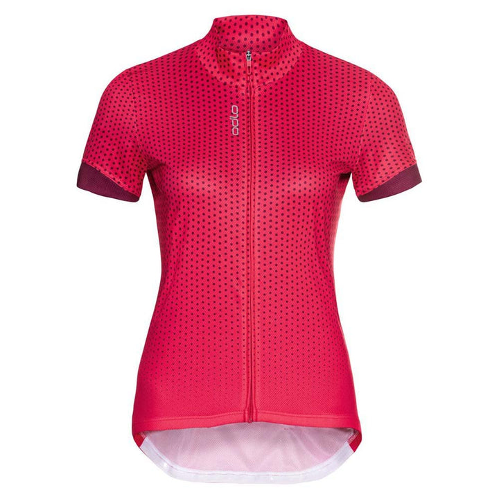 Odlo Damen Essentials_411951 Radtrikot mit Reissverschluss (1er Pack) S Paradise Pink - Raspberry Fu