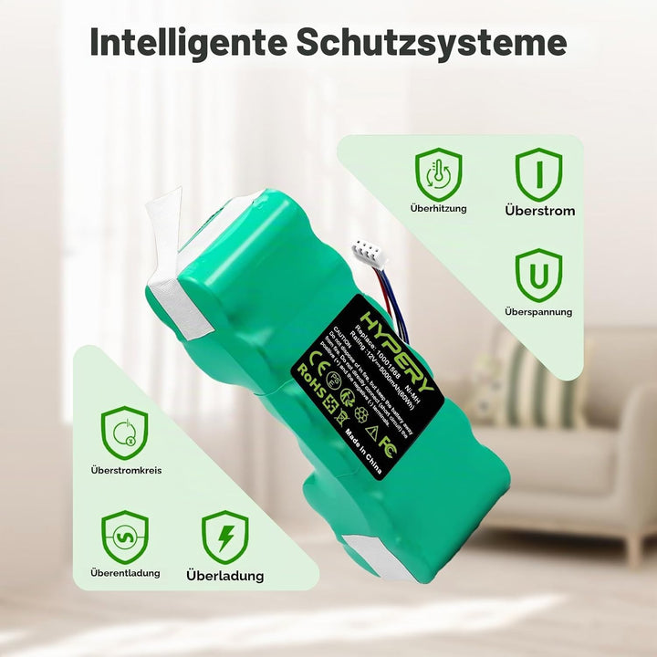 12V 5000mAh Ersatz NI-MH Akku für Ecovacs Deebot Ozmo 900, 901, 902, 907, 600, 610, M88, Deebot DE5G