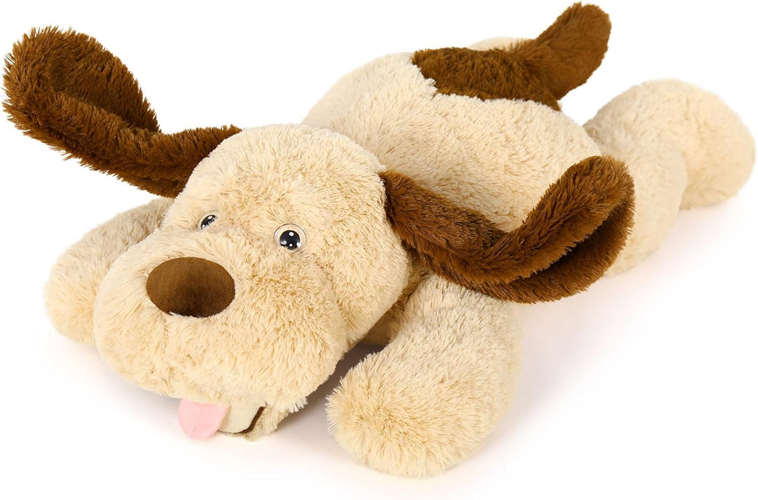 MorisMos 80cm lang Hund Kuscheltier gross XXL, weich Braun Hünde Plüschtier Stofftier, riesen Gefüll